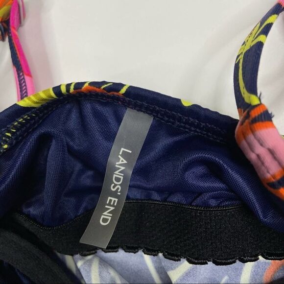 LANDS’ END Floral Square Neck Tankini Swim Top - Picture 3 of 9